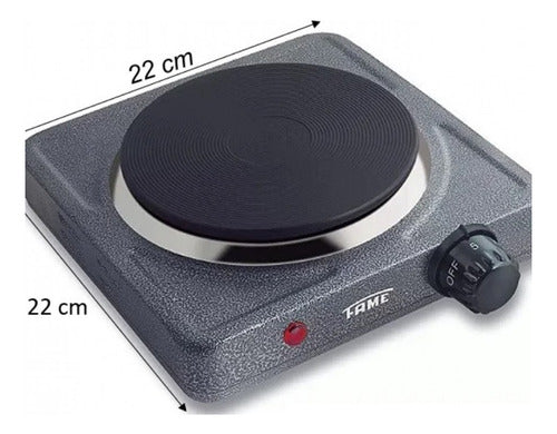 Fogão Elétrico Cooktop 1 Prato Fame 1000w 220v Cinza