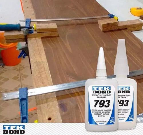 Cola Adesiva Instantânea 793 Tekbond 100g Antientupimento