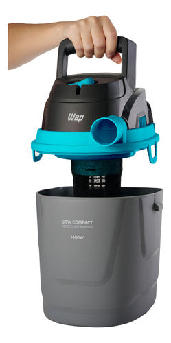aspirador de pó e líquido portátil wap gtw compact 1400w