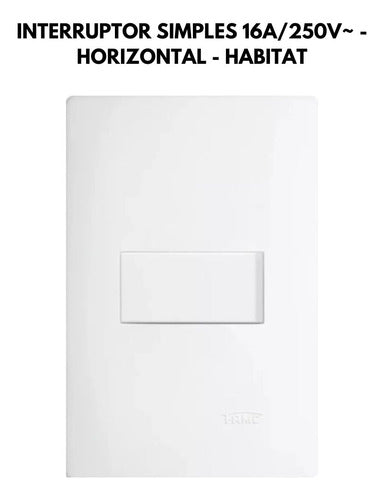 Interruptor Simples 10a Horizontal Habitat Branco Fame 3769