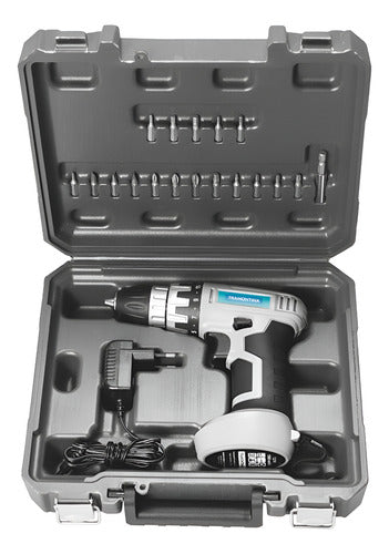 Parafusadeira E Furadeira Tramontina 7,2v C/ Maleta 20 Peças