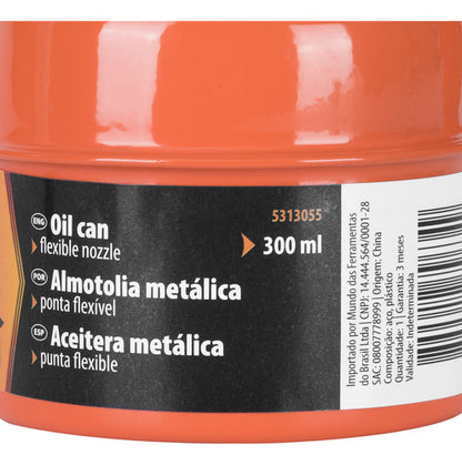 Almotolia Metalica Cap. 300ml Ponta Flexivel 1pc Sparta