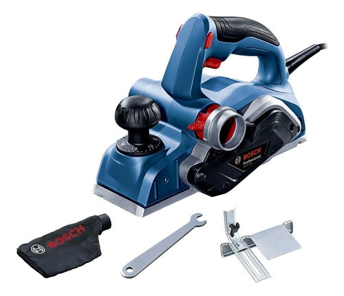 plaina bosch gho 700 700w 2 lâminas e coletor de pó azul 220v