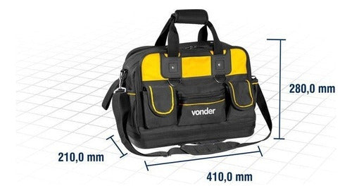 Bolsa Em Lona Para Ferramentas Vonder Bl128 Preto/amarelo