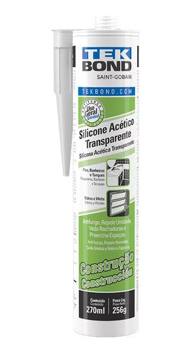 Adesivo Silicone Acético 256g Construção Tekbond Transparent