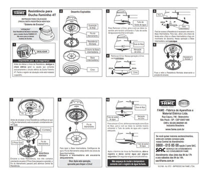 Resistencia Ducha Chuveiro Faminho 4t Fame 6800w 220v