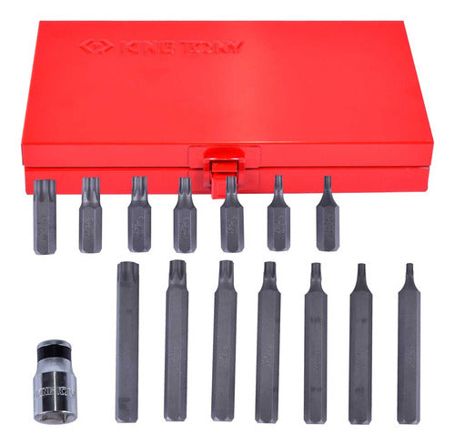 jogo de bits torx 10mm 15 peças 1015pq king tony