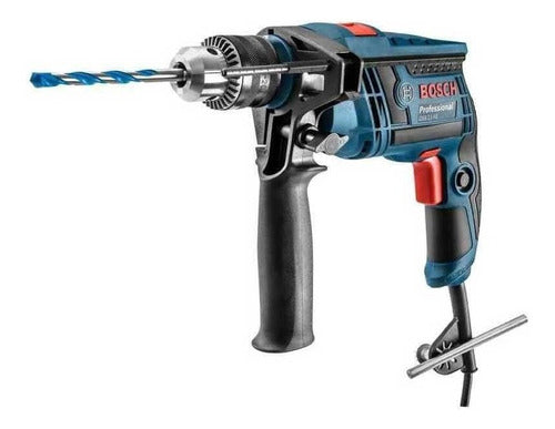 furadeira martelete parafusadeira elétrica de 13mm bosch gsb 13 re 750w + accesorios com caixa de papelão 220v - 230v