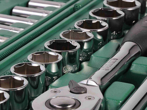 jogo soquete sext 1/2 e 1/4 86 pçs st09013sj sata cromado