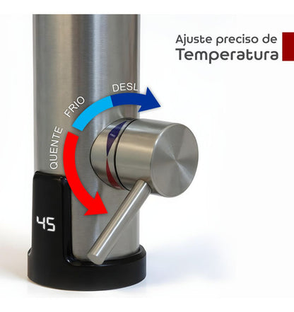 Torneira Elétrica C/ Resistência Blindada 220v 3000w Bancada - Prateado - Cromado