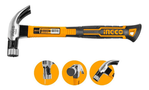 martelo unha magnético cabeça aço forjado 450g 29mm ingco