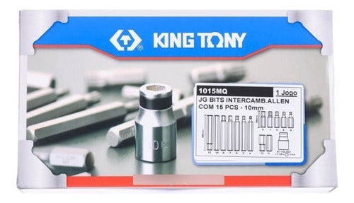 jogo de bits allen tipo hexagonal com 15pçs 1015mq king tony