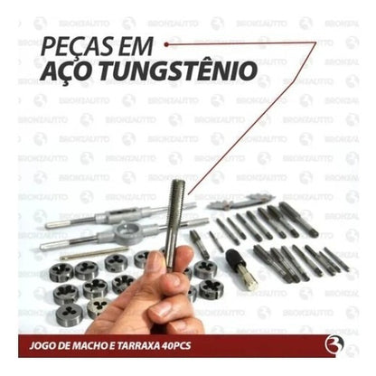 Jogo De Machos E Tarrachas 40 Peças Vip Industrial