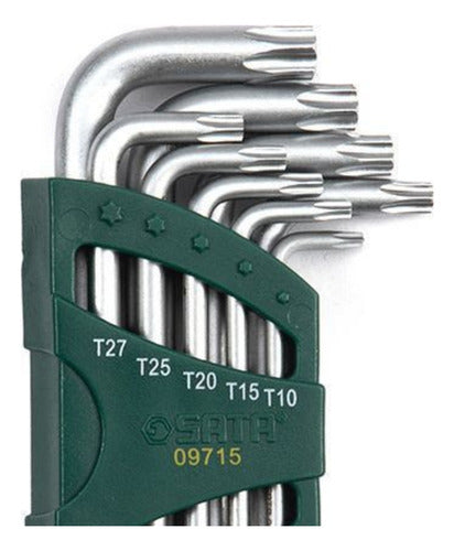 Jogo De Chaves Hexagonais Tork Longas Cr-v T10-t50 Com 9 Peç