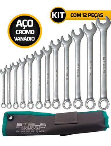 Jogo De Chave Combinada 6 A 22mm C/12 Peças Stels - 1540555