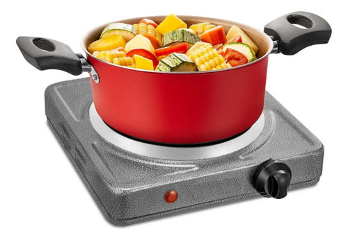 fogão elétrico cooktop 1 prato fame 1000w 220v cinza