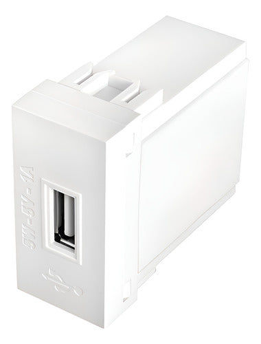 Módulo Tomada Usb Bivolt Modulare / Evidence 15w 3a 5v Fame Branco