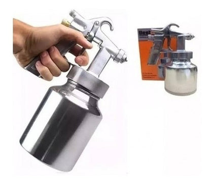 Pistola De Tinta Baixa Pressão Ar Direto 1000ml Aluminio Cor Prata
