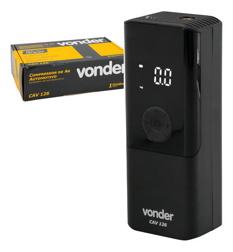 Compressor De Ar Automotivo Portátil Cav126 Vonder 12v Preto Monofásica