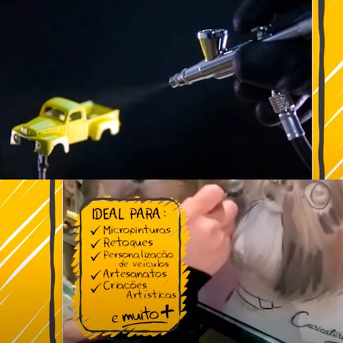 aerógrafo com acessórios 13 pcs vonder 6220013000 prateado