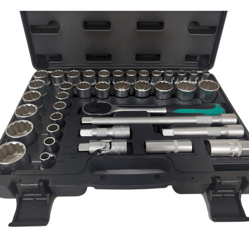 jogo kit de soquetes chave catraca encaixe 1/2 pol com 39 pe