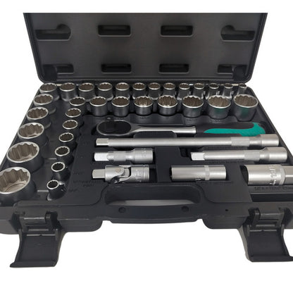 Jogo Kit De Soquetes Chave Catraca Encaixe 1/2 Pol Com 39 Pe