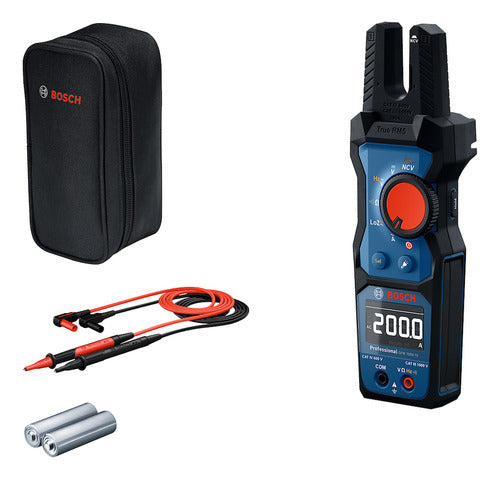 amperímetro de garfo trms bosch gfm 1000-15 c/ pilha e bolsa