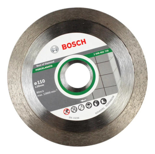 disco diamantado contínuo 110x20mm porcelanato bosch
