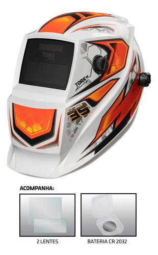 Mascara De Solda Auto Escurecimento Tork Racing35 Branco 4k - Branco - Racing 35