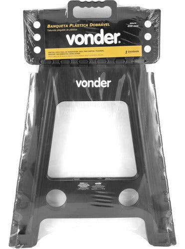 Banqueta Plástica Dobrável Preta Altura 450 Mm Vonder Plástico Abs