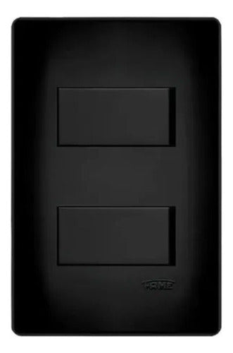 Interruptor Duplo Simples 4x2 Black Preto Fosco Fame