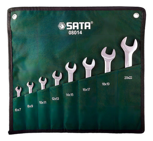 kit jogo de chaves sata fixa boca 8 peças 6 a 22 mm