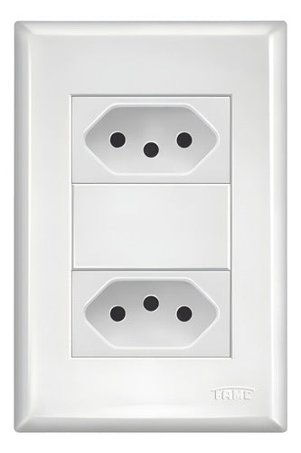 Conjunto 2 Tomadas 10a 4x2 Evidence Fame Branca Branco