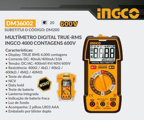 Multimetro Digital True Ingco - Dm36002