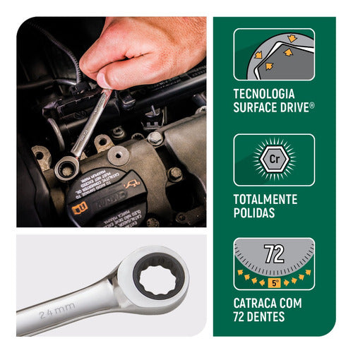 Chave Combinada C/ Catraca 24mm Sata Aço Cromo Vanádio