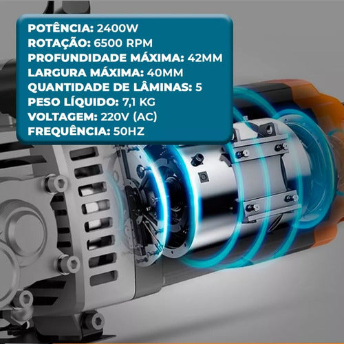 cortadora de parede mce2400 com motor monofásico menegotti