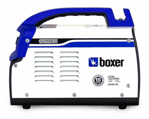 máquina de solda inverter touch 150 bv profissional boxer - branco/azul - 127/220v
