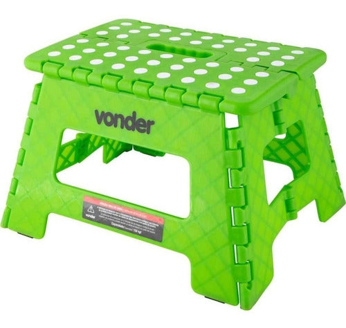 banqueta plástico dobrável verde 22cm vonder antiderrapante verde