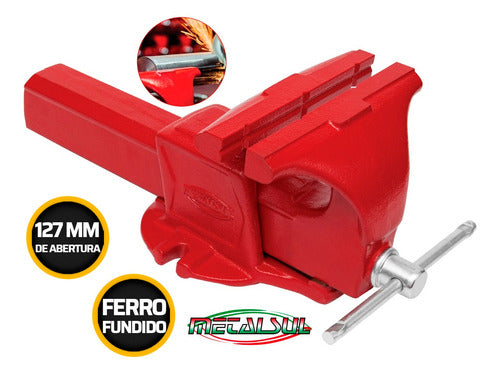 Morsa De Bancada Metalsul Com Mordente Fixo Nº 5