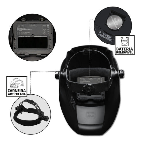 Mascara De Solda Escurecimento Auto Tork Racing 4k Amarela - Amarelo - Racing 08