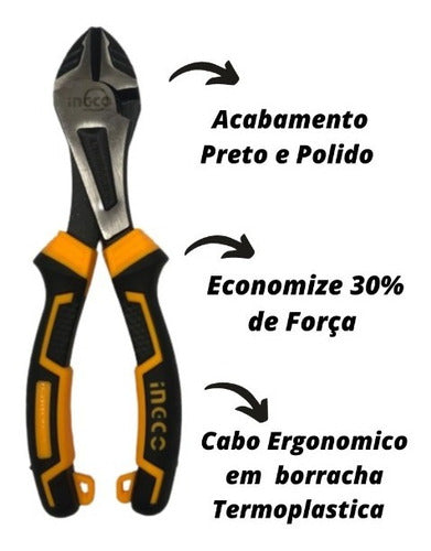 Alicate De Corte Fio Alta Performance Ingco Industrial 7pol