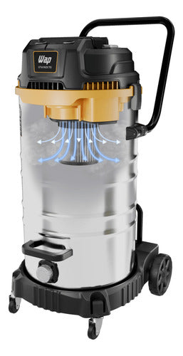 aspirador pó água gtw inox70i 2800w autolimpeza 70l 220v wap cinza