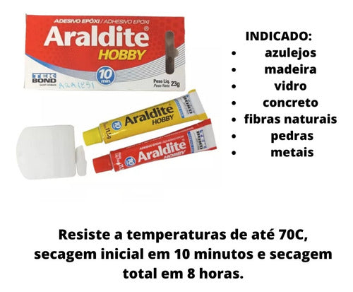 araldite hobby cola epóxi 10 minutos 23 gramas tekbond