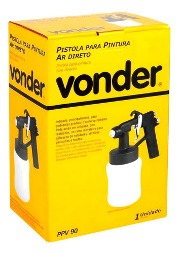 Pistola De Pintura C/ Caneca Plástica Ar Direto Ppv90 Vonder