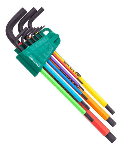 Jogo De Chave Allen Colorido 9 Peças Sata Aço Cromo Vanádio