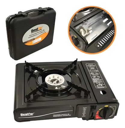 Fogareiro Fogão Portátil Com Acendimento Automático Bestfer Preto