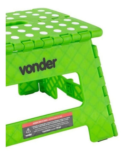 banqueta plástico dobrável verde 22cm vonder antiderrapante verde