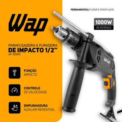 Parafusadeira E Furadeira De Impacto Wap Wf1000fe 220v Cinza-escuro 220v 60hz