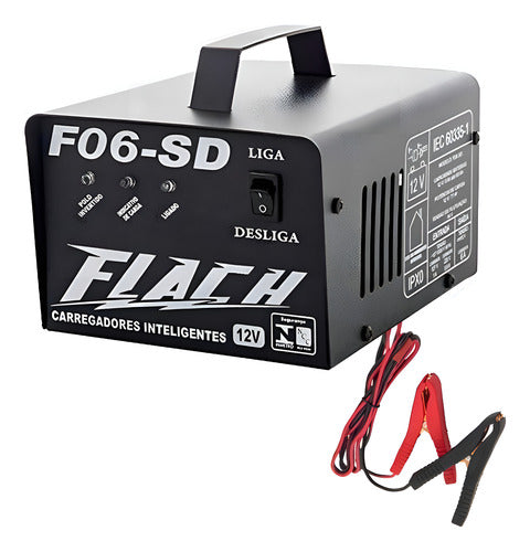 Carregador Inteligente Bateria 6a 1-12v Bivolt Flach F06-sd