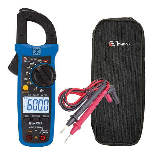 alicate amperimetro digital ncv true rms ac et-3155 minipa